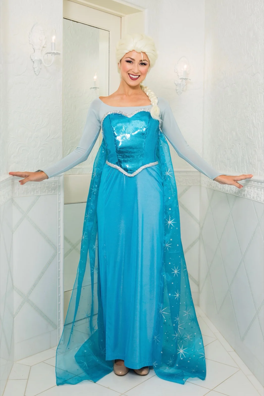 Snow Queen party character in Fort Lauderdale