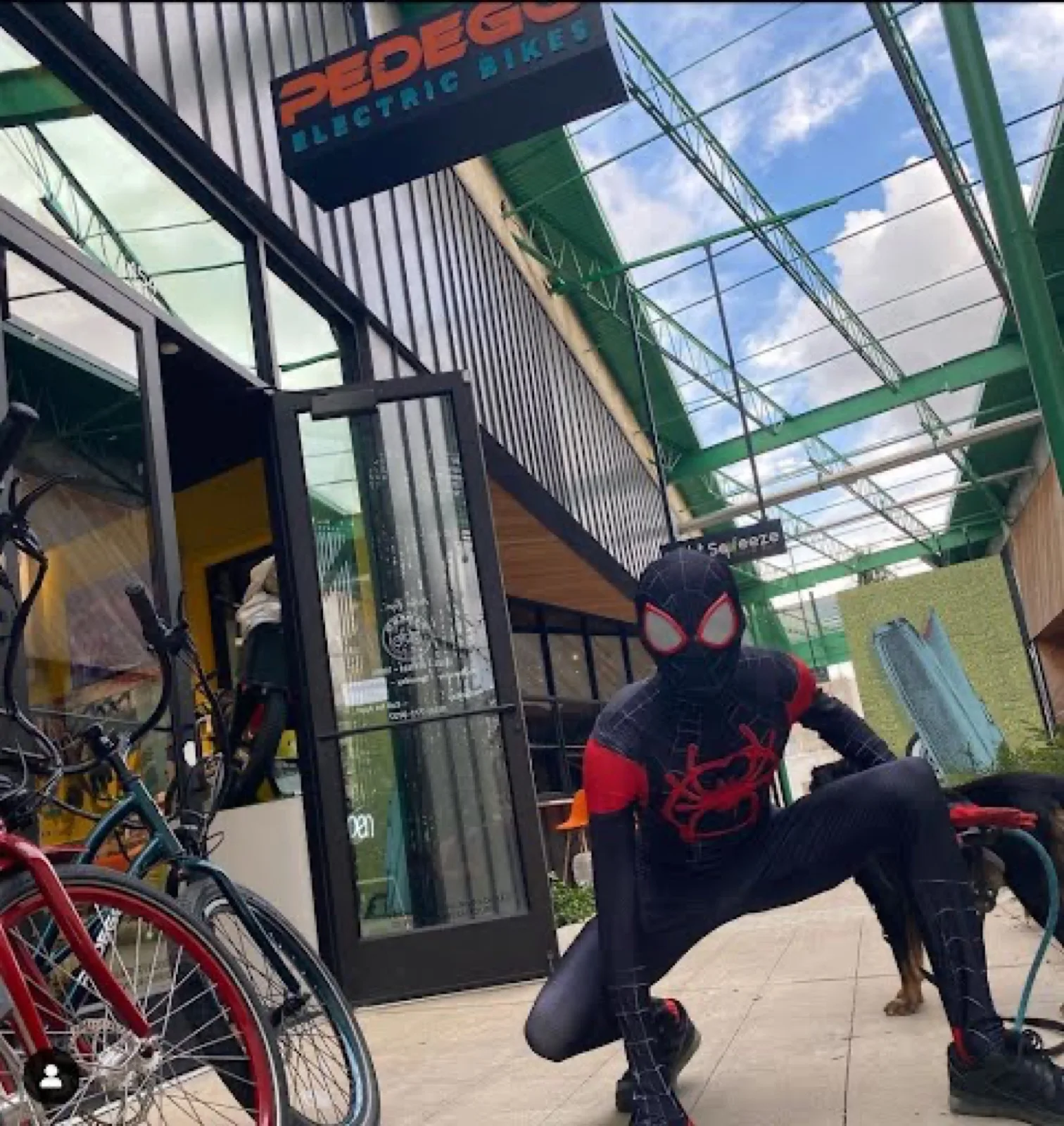 Masked Web Hero party character in Fort Lauderdale