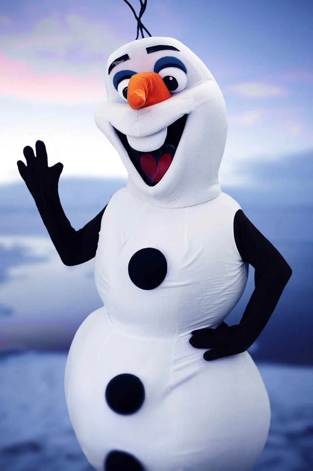 Snowman party character in Fort Lauderdale